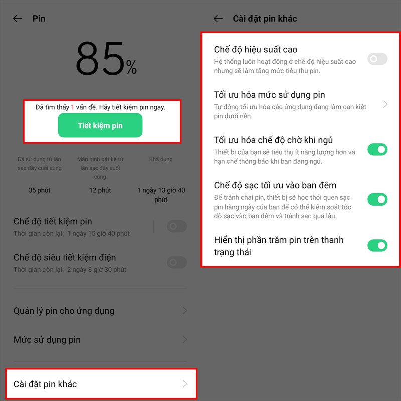Cách tiết kiệm pin trên OPPO A76 Cách tiết kiệm pin trên OPPO A76