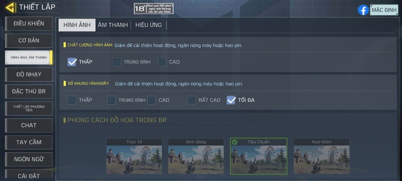 Thiết lập đồ hoạ tựa game Call of Duty trên Realme 9 Pro+. Thiết lập đồ hoạ tựa game Call of Duty trên Realme 9 Pro+.