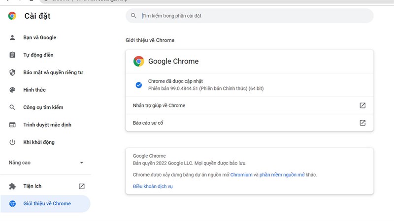 Hướng dẫn cách cập nhật Google Chrome 99 Hướng dẫn cách cập nhật Google Chrome 99