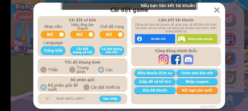Thiết lập đồ họa trong game Play Together mà mình chỉnh với Redmi 10. Thiết lập đồ họa trong game Play Together mà mình chỉnh với Redmi 10.