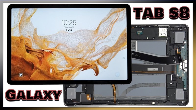 Mổ bụng Galaxy Tab S8, khả năng sửa chữa ở mức trung bình