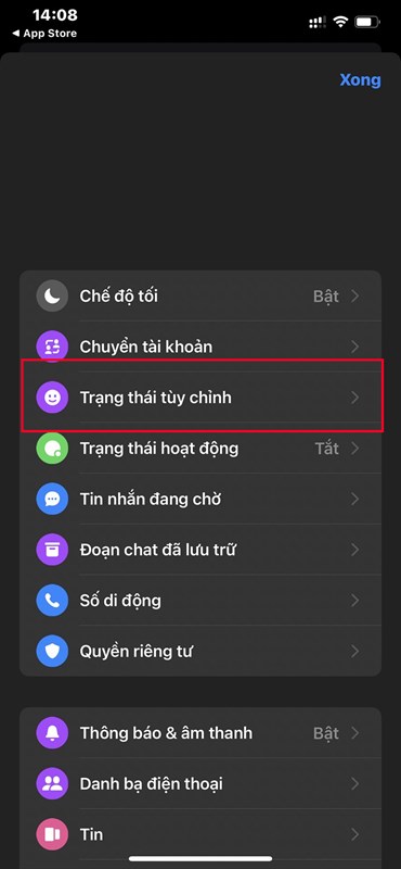 Messenger vừa có tính năng cập nhật trạng thái theo ý thích