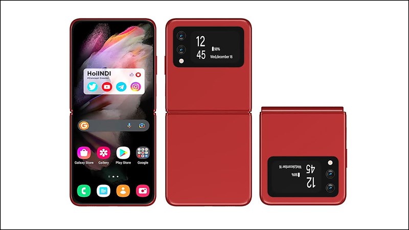 Hình ảnh concept Galaxy Z Flip4 Hình ảnh concept Galaxy Z Flip4