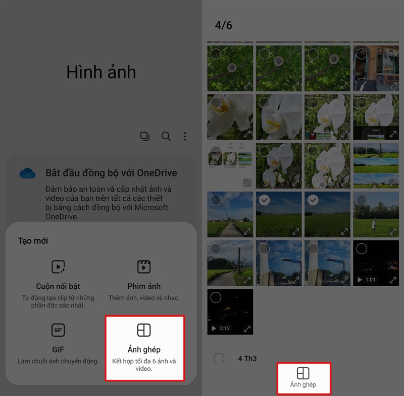 Cách ghép ảnh, video trên điện thoại Samsung