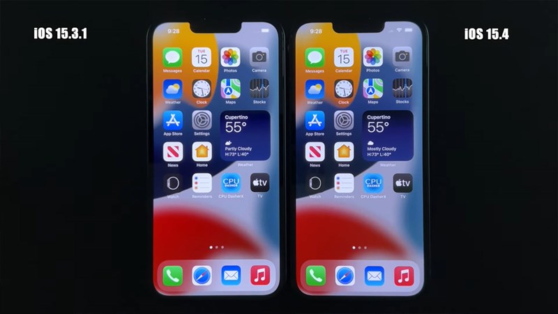 Kiểm tra tốc độ iOS 15.4 và iOS 15.3.1