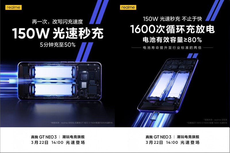 Realme GT Neo3 được xác nhận sở hữu pin 4.500 mAh và sạc nhanh 150 W Realme GT Neo3 được xác nhận sở hữu pin 4.500 mAh và sạc nhanh 150 W