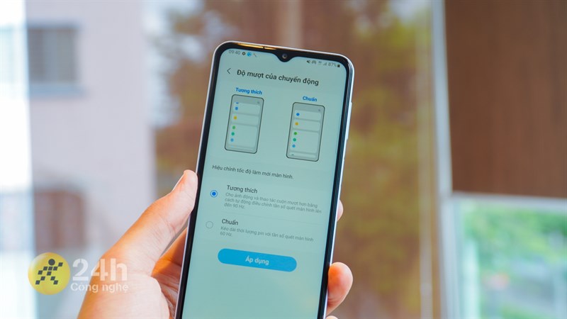 Màn hình của Galaxy A23 có tần số quét lên đến 90 Hz 