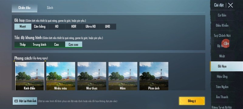Thiết lập đồ họa game PUBG Mobile trên Galaxy A13 Thiết lập đồ họa game PUBG Mobile trên Galaxy A13