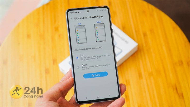 Galaxy A53 5G năm nay được nâng cấp tần số quét màn hình lên thành 120 Hz.