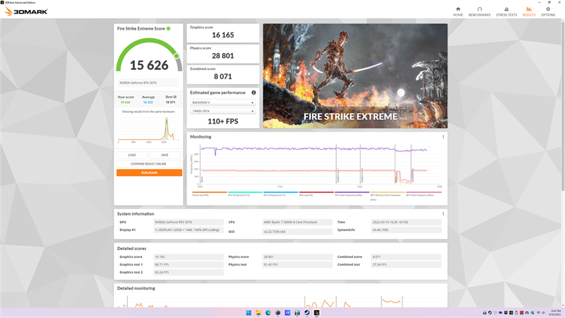 Kết quả bài test 3DMark - Fire Strike Extreme trên ROG Strix GA35 G35DX. Kết quả bài test 3DMark - Fire Strike Extreme trên ROG Strix GA35 G35DX.