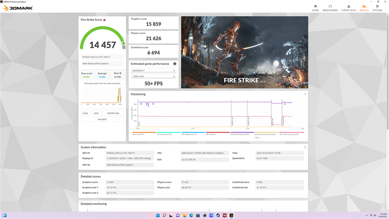 Kết quả bài test 3DMark - Fire Strike trên ROG Strix G10DK. Kết quả bài test 3DMark - Fire Strike trên ROG Strix G10DK.