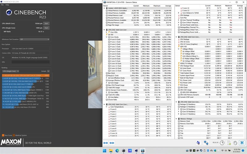 Theo số liệu đánh giá từ phần mềm CineBench R23, vi xử lý i9-12900H trên ASUS ROG Zephyrus M16 2022 đạt 1.909 điểm đơn nhân và 1.9384 điểm đa nhân. Theo số liệu đánh giá từ phần mềm CineBench R23, vi xử lý i9-12900H trên ASUS ROG Zephyrus M16 2022 đạt 1.909 điểm đơn nhân và 1.9384 điểm đa nhân.