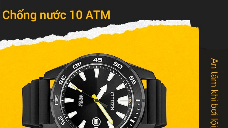 Citizen BI1045-13E có khả năng kháng nước 10 ATM