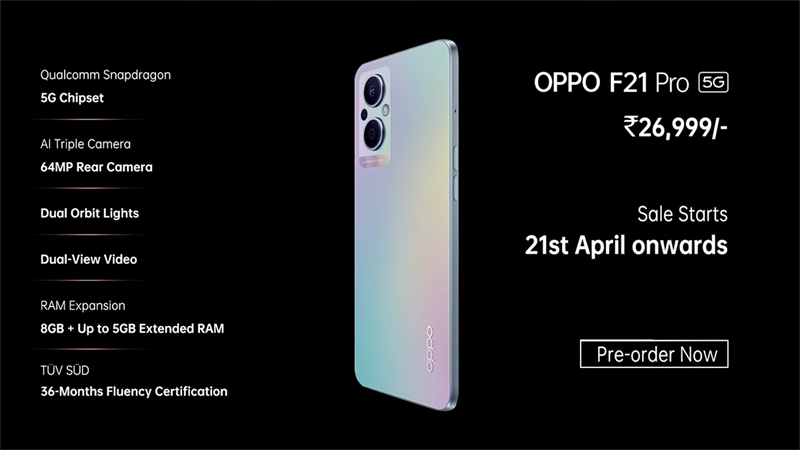 OPPO F21 Pro 5G có mức giá hấp dẫn quá! OPPO F21 Pro 5G có mức giá hấp dẫn quá!
