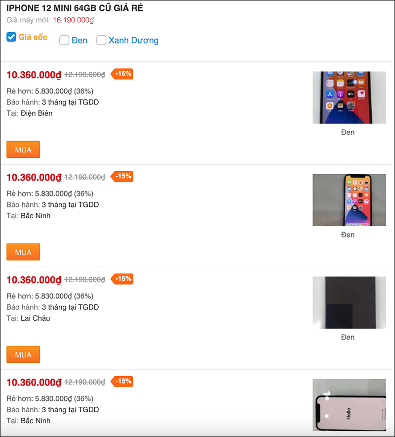 iPhone 12 và iPhone 12 mini cũ giảm sốc, giá chạm mốc từ 10.xx triệu iPhone 12 và iPhone 12 mini cũ giảm sốc, giá chạm mốc từ 10.xx triệu