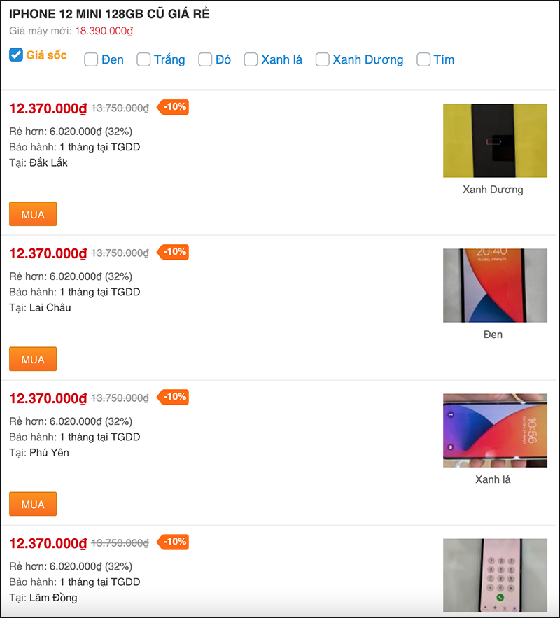 iPhone 12 và iPhone 12 mini cũ giảm sốc, giá chạm mốc từ 10.xx triệu iPhone 12 và iPhone 12 mini cũ giảm sốc, giá chạm mốc từ 10.xx triệu
