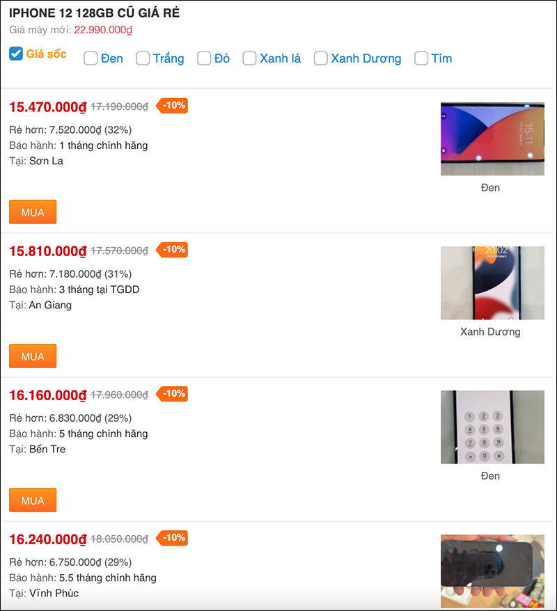iPhone 12 và iPhone 12 mini cũ giảm sốc, giá chạm mốc từ 10.xx triệu iPhone 12 và iPhone 12 mini cũ giảm sốc, giá chạm mốc từ 10.xx triệu