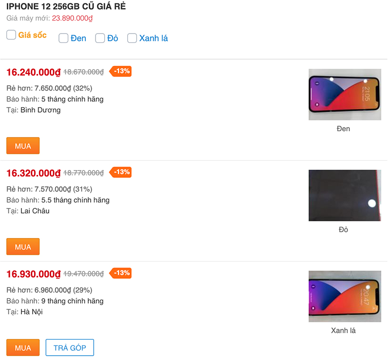 iPhone 12 và iPhone 12 mini cũ giảm sốc, giá chạm mốc từ 10.xx triệu iPhone 12 và iPhone 12 mini cũ giảm sốc, giá chạm mốc từ 10.xx triệu