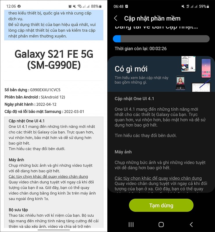 Samsung phát hành One UI 4.1 cho Galaxy S21 FE tại Việt Nam