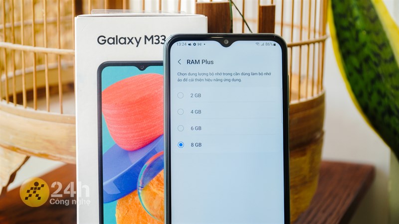 Tính năng RAM Plus trên Galaxy M33 5G.