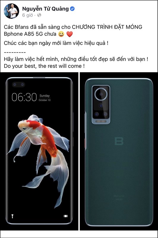 CEO Nguyễn Tử Quảng bất ngờ nhá hàng về việc ‘đặt móng’ Bphone B85 5G