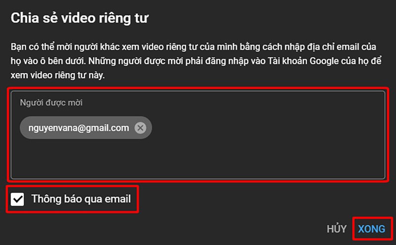 Cách chia sẻ video riêng tư trên YouTube