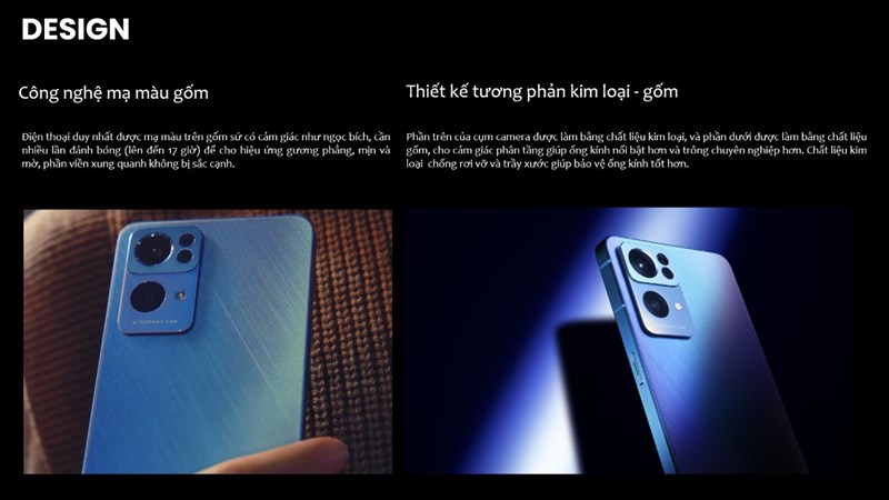 Thiết kế cực ấn tượng của OPPO Reno7 Pro 5G. Nguồn: OPPO.