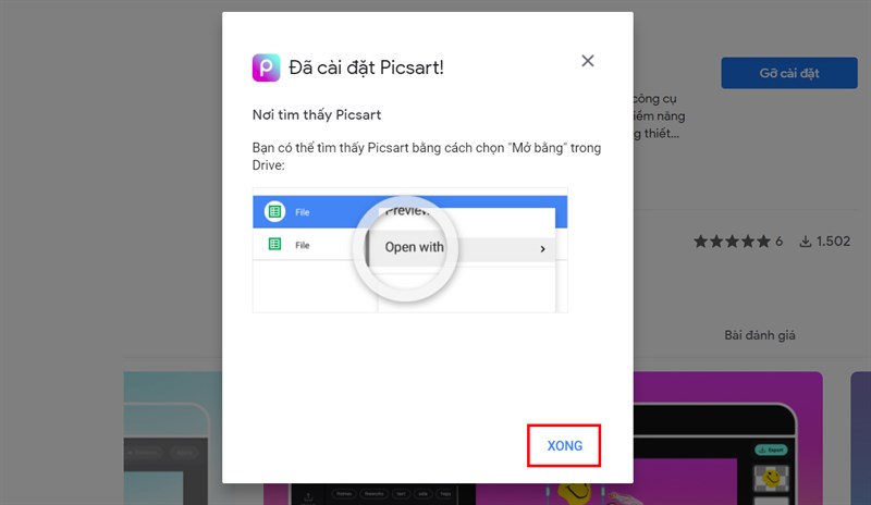 Cách chỉnh sửa ảnh bằng Picsart trên Google Drive