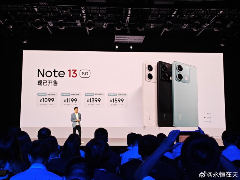 Giá Redmi Note 13 được Xiaomi công bố tại sự kiện ra mắt. Nguồn: Xiaomi. Giá Redmi Note 13 được Xiaomi công bố tại sự kiện ra mắt. Nguồn: Xiaomi.