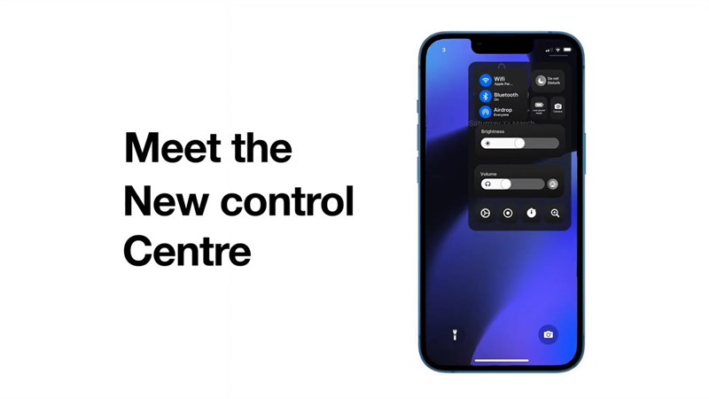 iOS 17 sẽ có giao diện Control Center mới. Nguồn: MH Designs.[/captionnews]