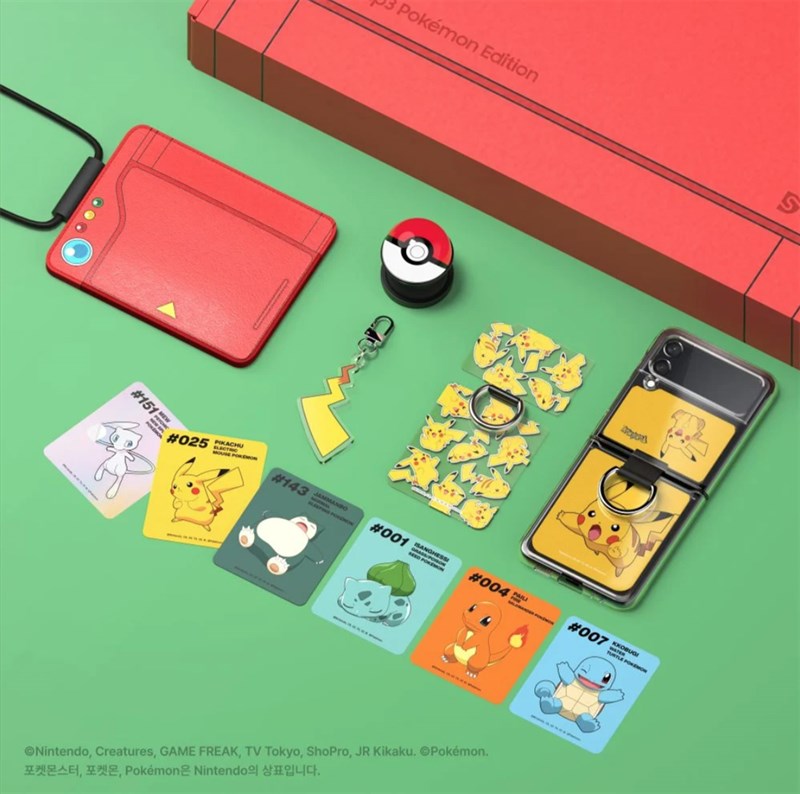 Nhiều phụ kiện chủ đề Pokemon đi kèm Galaxy Z Flip3