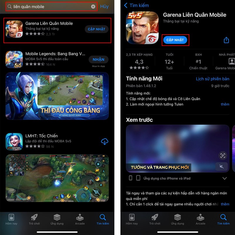 Lỗi cập nhật Liên Quân Mobile phiên bản mới Lỗi cập nhật Liên Quân Mobile phiên bản mới