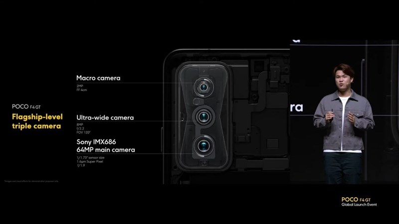 POCO F4 GT được trang bị cụm 3 camera sau với thông số khá cao. POCO F4 GT được trang bị cụm 3 camera sau với thông số khá cao.