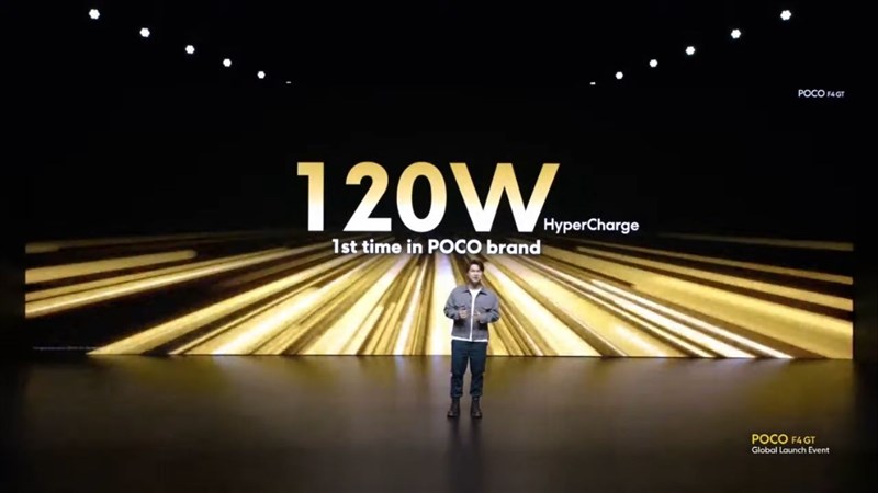 Điểm nhấn trên POCO F4 GT lần này là công nghệ sạc nhanh HyperCharge 120 W ấn tượng. Điểm nhấn trên POCO F4 GT lần này là công nghệ sạc nhanh HyperCharge 120 W ấn tượng.