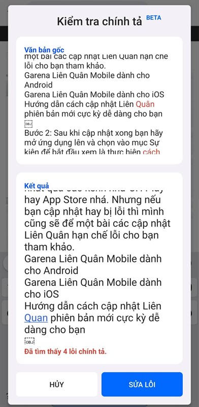 Cách kiểm tra chính tả đoạn văn bằng bàn phím trên điện thoại