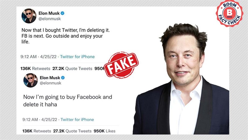 Tin giả về việc Elon Musk sẽ mua lại Facebook