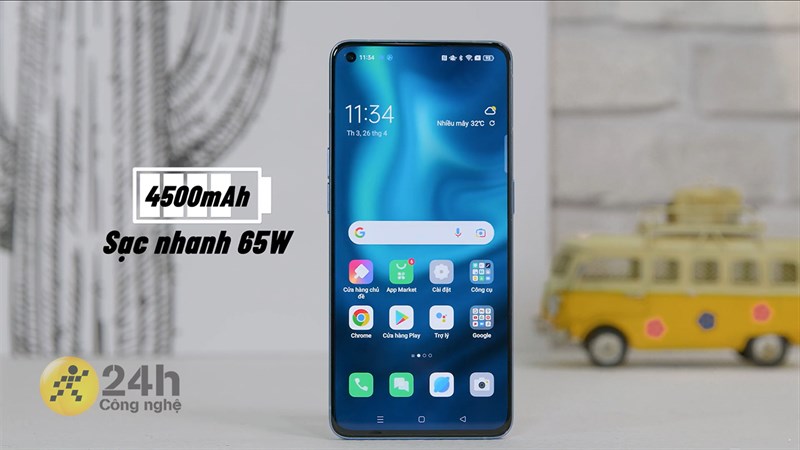 OPPO Reno7 Pro 5G được trang bị sạc nhanh 65 W giúp bạn tiết kiệm được nhiều thời gian sạc pin lắm đó!