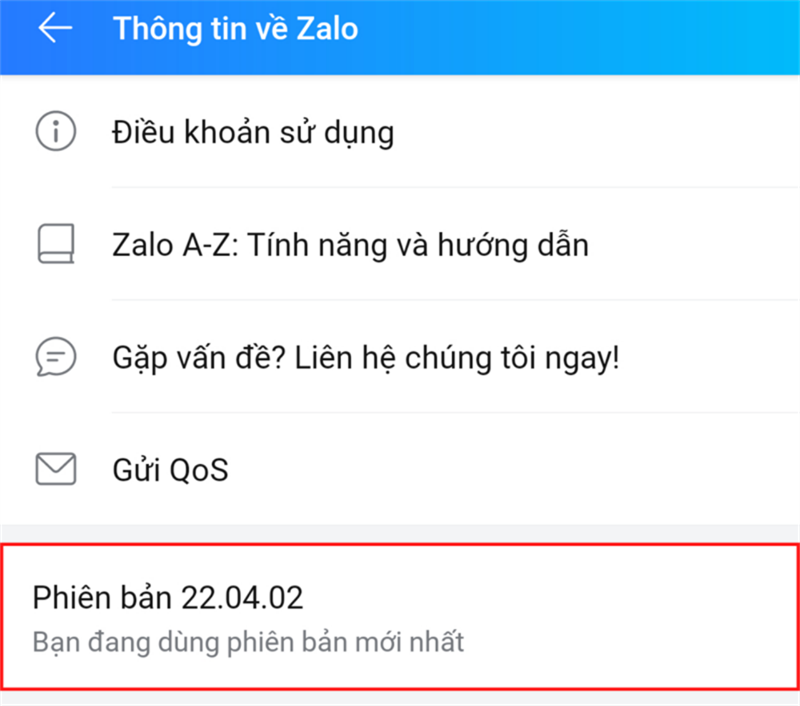 Xem xem có phải đang là phiên bản mới nhất hay không?