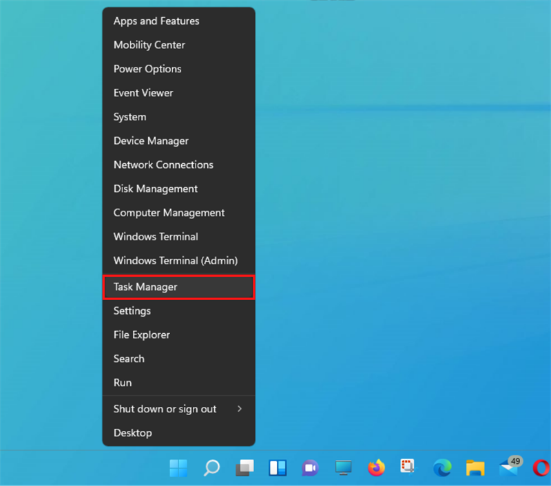 Chuột phải vào nút Start > Task Manager. Chuột phải vào nút Start > Task Manager.