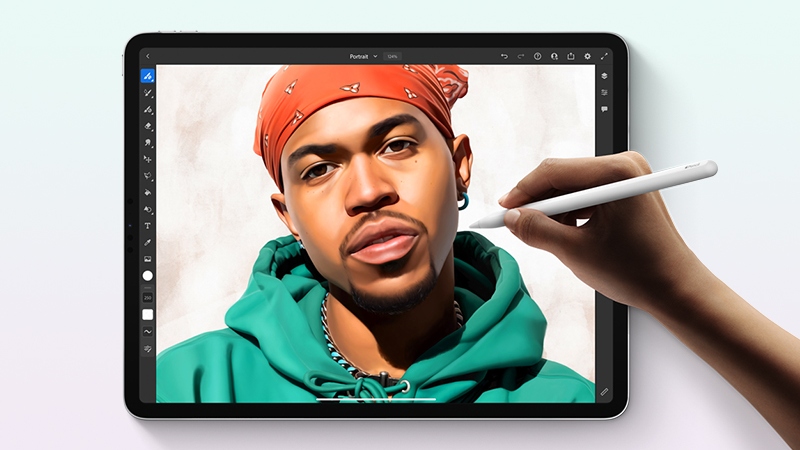 Màn hình của iPad Pro M1 12.9 inch 2021 có độ sắc nét cao, màu sắc rực rỡ. Màn hình của iPad Pro M1 12.9 inch 2021 có độ sắc nét cao, màu sắc rực rỡ.