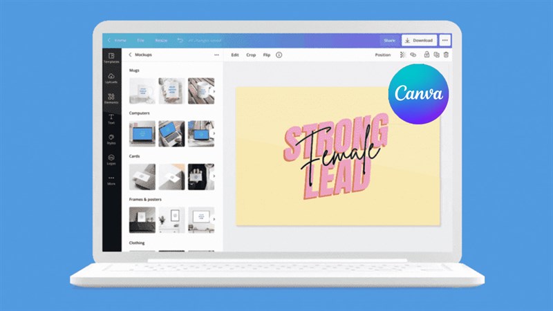 Cách làm mockup trên Canva