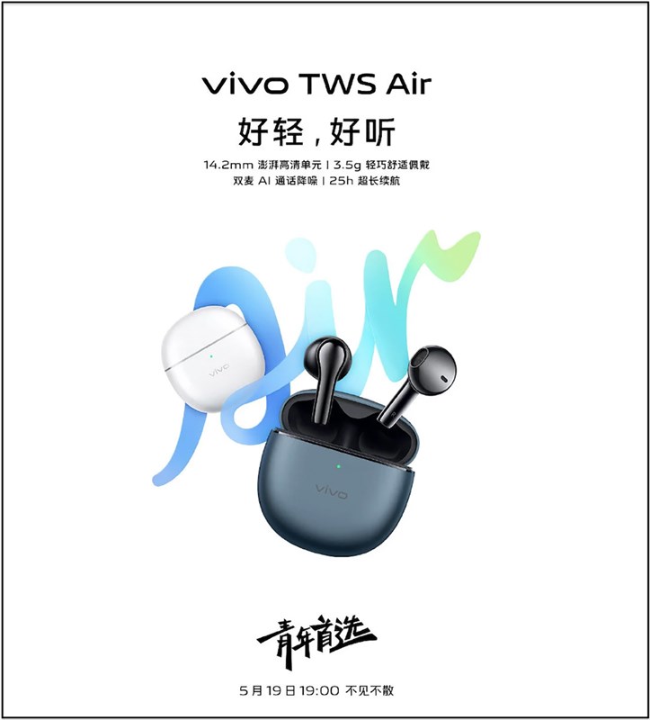 Poster tai nghe Vivo TWS Air Poster tai nghe Vivo TWS Air