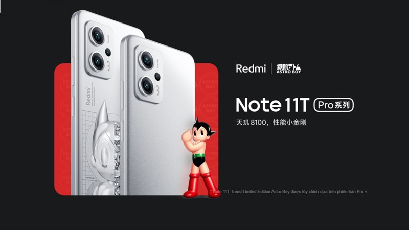 Redmi đã hợp tác với Tezuka Production nhằm cho ra mắt phiên bản Redmi Note 11T Pro+ Astro Boy Limited Edition