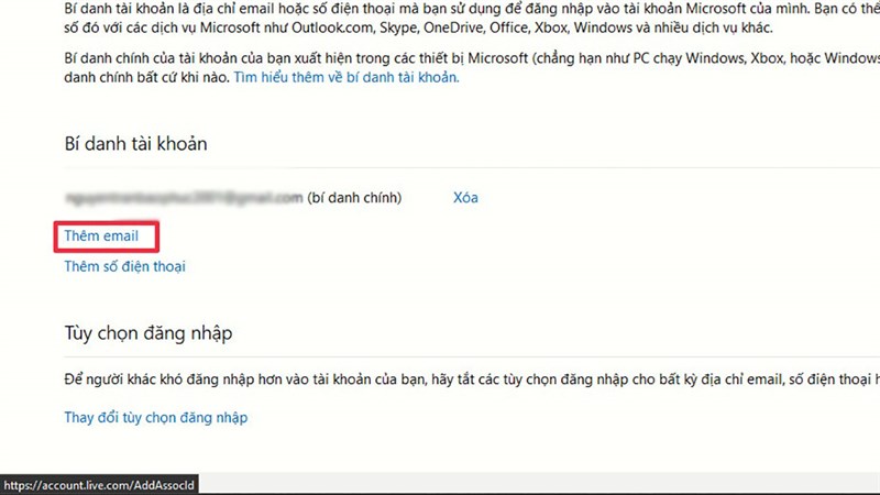 Cách thay đổi địa chỉ email cho tài khoản Microsoft siêu đơn giản