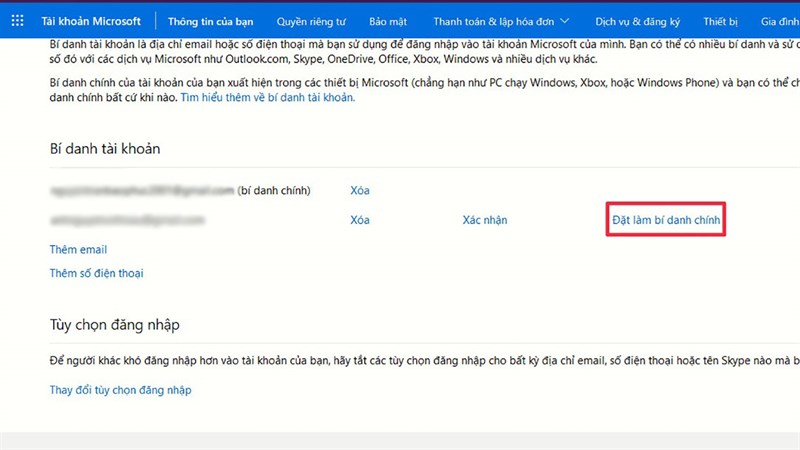 Cách thay đổi địa chỉ email cho tài khoản Microsoft siêu đơn giản