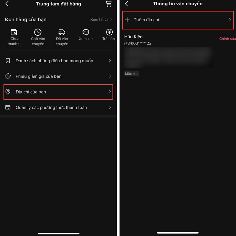 Cách thêm địa chỉ nhận hàng TikTok Shop