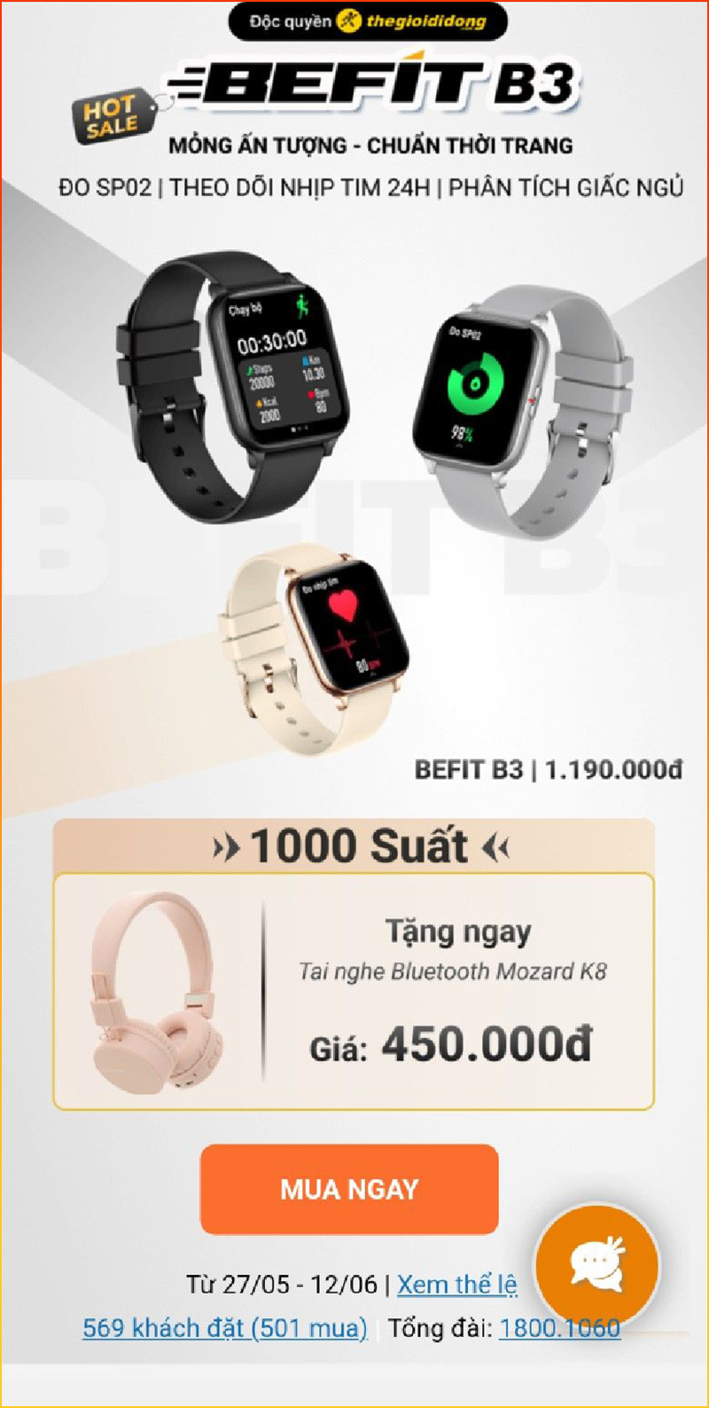 Chỉ 5 ngày mở bán, BeFit B3 đạt mốc 500 người mua vì những lý do sau Chỉ 5 ngày mở bán, BeFit B3 đạt mốc 500 người mua vì những lý do sau