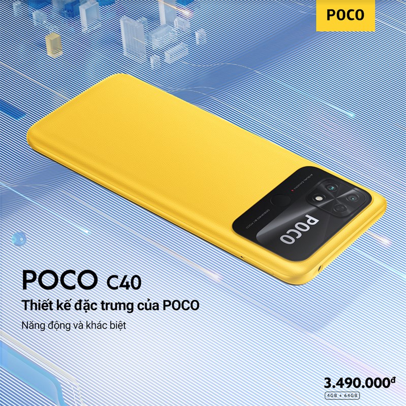 Hình ảnh thiết kế đặc trưng của POCO C40