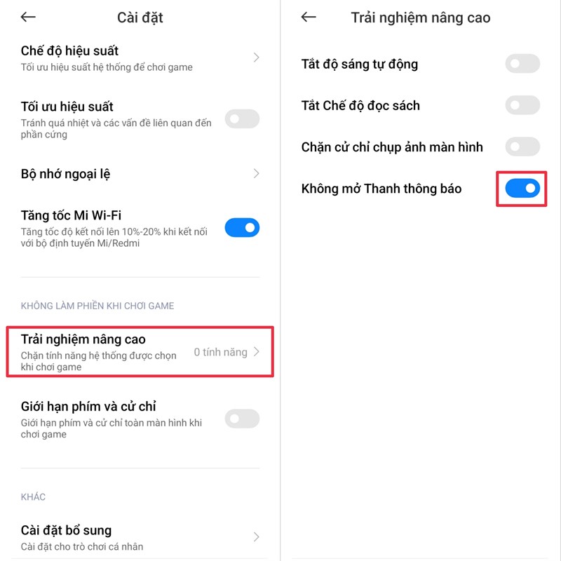 Cách khóa thanh thông báo khi chơi game