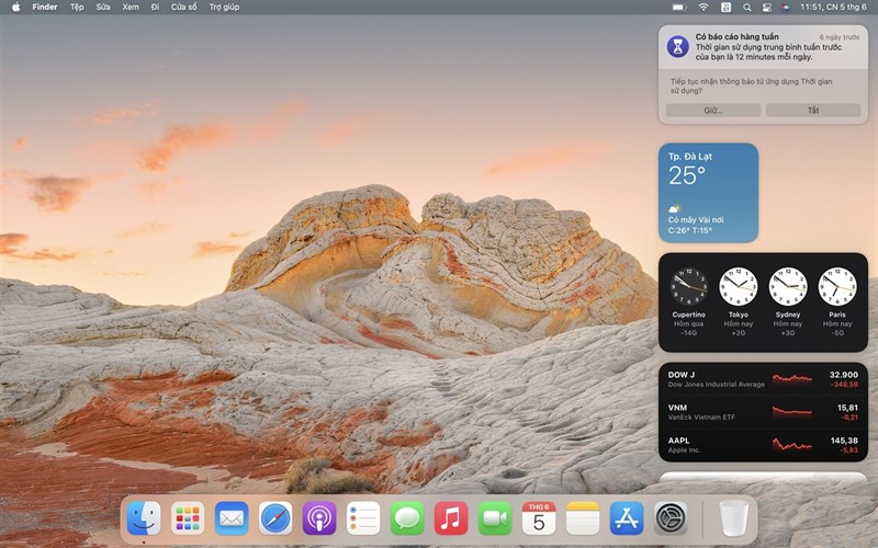 Giao diện Trung tâm thông báo trên macOS Monterey 12.4 Giao diện Trung tâm thông báo trên macOS Monterey 12.4